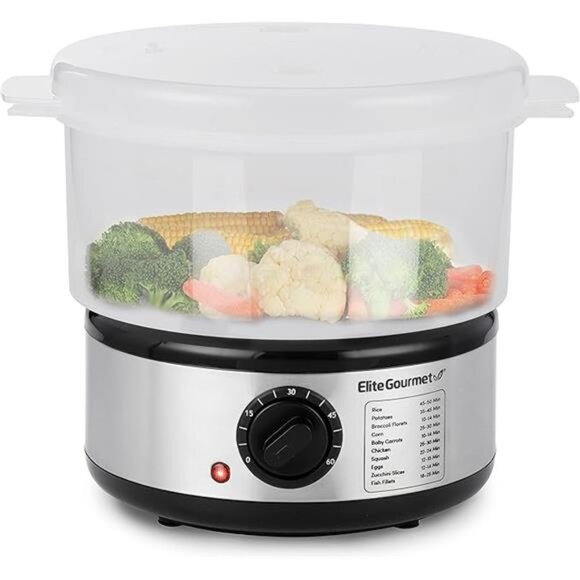 Quart Electric Compact Mini Food Vegetable Steamer, 400W with BPA-Free Tray - Picture 7 of 7